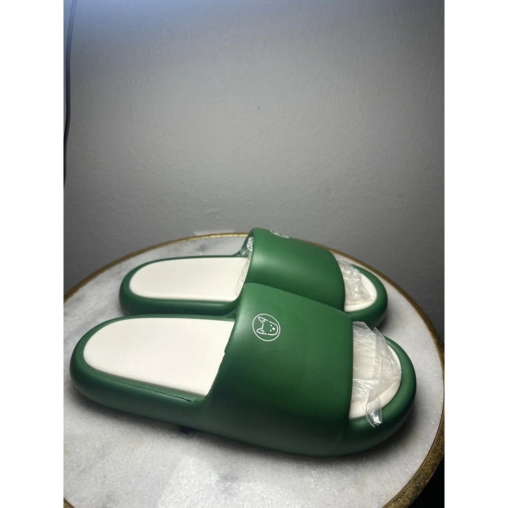 Green EVA Foam Platform Slide Sandals Mens Size Dog Graphic New